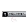 AUA SIGNALETIQUE - Plaque Aluminium bross imprim AluSign DARK - 200x50 mm - Double Face adhsif au dos (Toilettes Homme) view 1