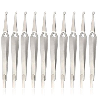 AAProTools 10 PCS Orthodontic Bracket Placer Self Holder Tweezers Reverse Action Tweezers (Long)