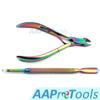 AAProTools Cuticle Pusher Remover with Nipper Colorful Stainless Steel Manicuring Nail Art Tool Set #4 view 4