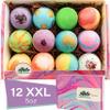 Ahila power of healing 12 XXL Bubbly Organic Bath Bombs Gift Set for Women Men and Kids Designed in Canada Long Lasting Floaters Relaxing Aromatherapy Rich in Pure Essential Oils Healing Properties view 1