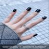 ohora Semi Cured Gel Nail Strips (N Onyx) - Dark, Solid, Works with Any UV/LED Lamps, Salon-Quality, Long Lasting, Easy to Apply & Remove - Includes 2 Prep Pads, Nail File & Wooden Stick view 4