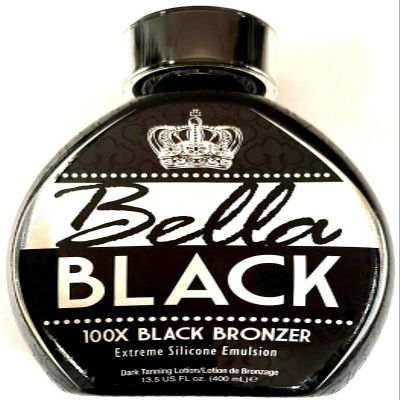 Bella Black 100X Bronzer Tanning Lotion Premium Tanning Bed Lotion with Extreme Silicone Emulsion and Banana Fruit Extract Instant Results Dark Tanning Lotion for Indoor Tanning Beds - 13.5oz