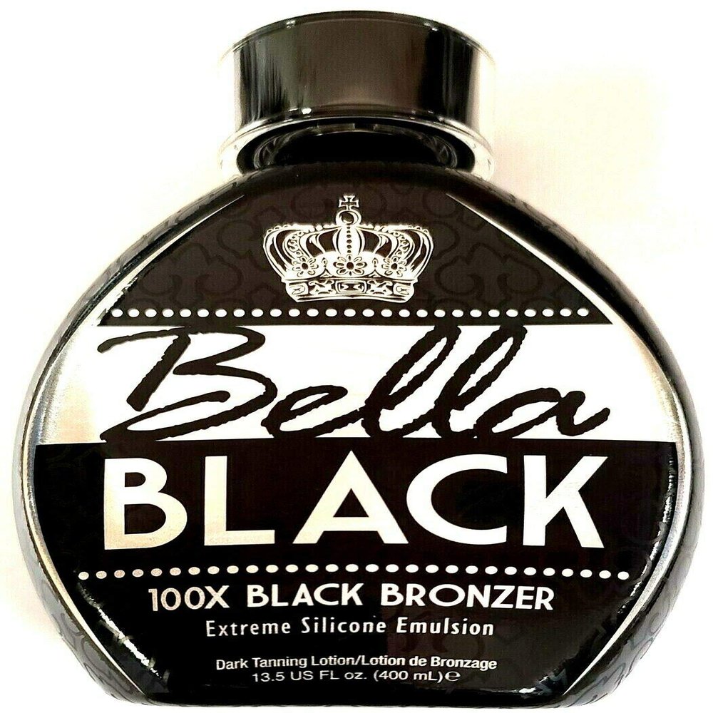 Bella Black 100X Bronzer Tanning Lotion Premium Tanning Bed Lotion with Extreme Silicone Emulsion and Banana Fruit Extract Instant Results Dark Tanning Lotion for Indoor Tanning Beds - 13.5oz
