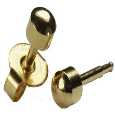 6 pair Universal mini gold 24 k balls for ear piercing stud hypo allergenic