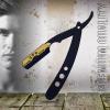 Black Gold Barber Staright Edge Salon Hair Cut Razor 100% Stainless Steel with 10 Blades by "FLAME STAR" view 2