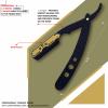 Black Gold Barber Staright Edge Salon Hair Cut Razor 100% Stainless Steel with 10 Blades by "FLAME STAR" view 4