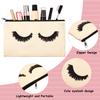 18 Pieces Eyelash Cosmetic Bags Canvas Lash Makeup Bag Travel Make up Pouches Toiletry Bag with Zipper for Women and girls (S, Beige) view 3