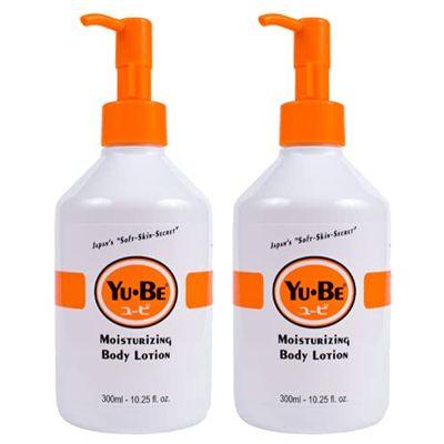 Yu-Be Hand & Body Lotion Deeply Hydrating Moisturizer Pump Bottle (Duo) for Extra-Dry Skin - Day & Night Daily Moisturizing Skin Cream | Good For Cracked Heels I Non-Greasy - 10.25 Fl. Oz. (2 pcs)