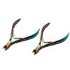 AAProTools 2 Pcs Rainbow Cuticle Nipper Stainless Steel Dead Remover Cuticle Cutter Trimmer Clipper Durable Manicure Pedicure Tool view 1