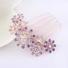 Magik Women Bride Hairpin Hair Side Comb Clip Floral Head Piece Crystal Flower Hair Pins (#H Purple Flower) view 1