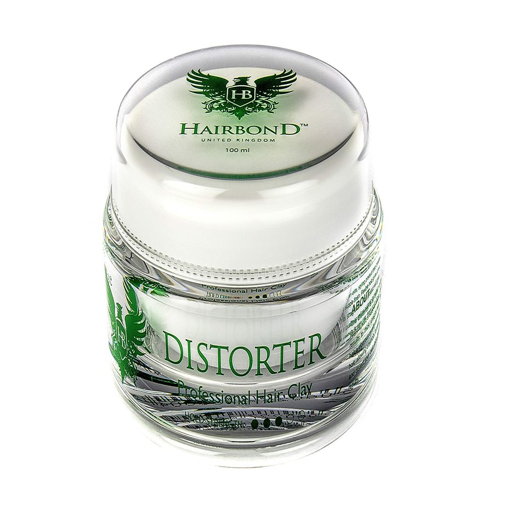 Hairbond United Kingdom Distorter Professional Hair Clay (3.4oz) mens premium hair wax MEDIUM HOLD, MAXIMUM TEXTURE and MATTE FINISH