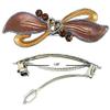 Set of 3 Med Size Flower Barrettes Sparkly Rhinestones 3 Styles YY86400-1-GL10-YY12-3brownRoseP view 2