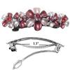 Set of 3 Med Size Flower Barrettes Sparkly Rhinestones 3 Styles YY86400-1-GL10-YY12-3brownRoseP view 3