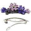 Set of 3 Med Size Flower Barrettes Sparkly Rhinestones 3 Styles YY86400-1-GL10-YY12-3brownRoseP view 4