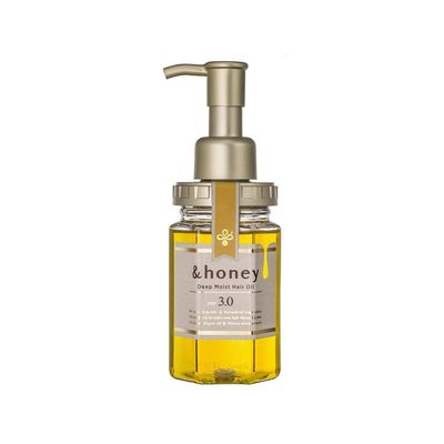 & honey Deep Moist Hair Oil 3.0 Natural Organic Hair and Scalp Care for Intense Cleansing and Hydration - Moisture-Enhancing Wash and Protection - Ideal for Straight, Curly, Frizzy, Treated, Colored