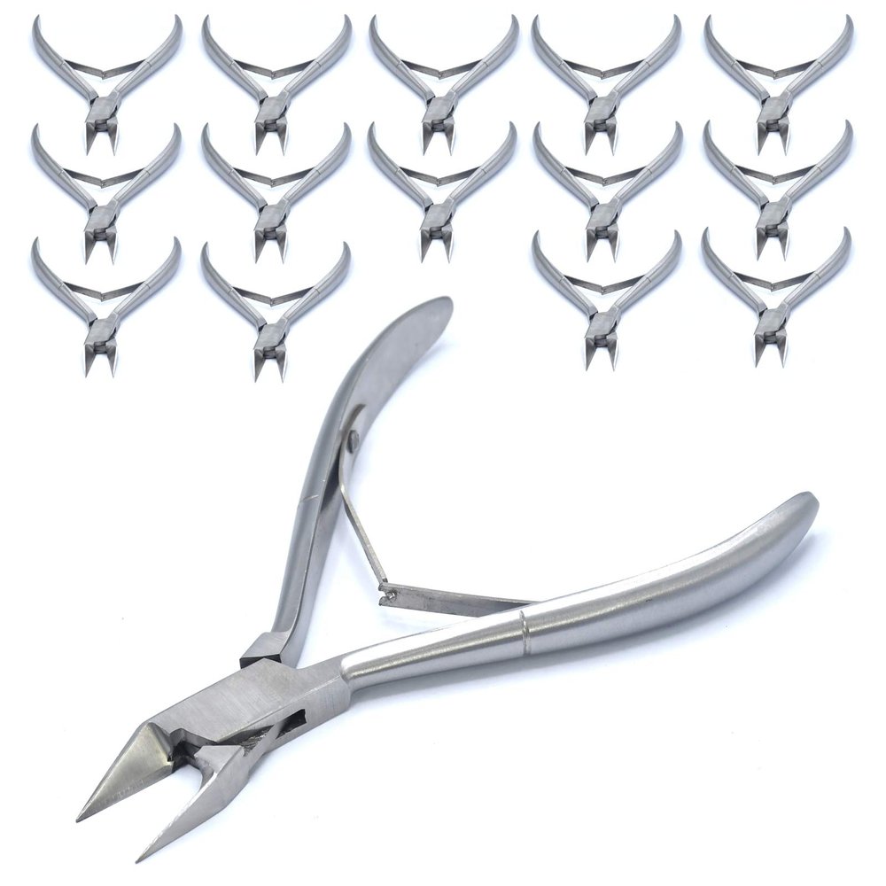 AAProTools Podiatrist Nippers Thick & Ingrown Nails Stainless Steel Nail Nippers Professional Fingernail Clippers Precision Diabetic Clippers Manicure Pedicure Silver - 25 Pcs