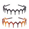 2pcs Fashion Hair Hoop Headbands Wavy Tooth Hairband Styling Clips Active Men Barrettes for Girls Bands Stretch Man Sharks Tooth Comb Rhinestone Headpiece Ties view 1