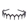 2pcs Fashion Hair Hoop Headbands Wavy Tooth Hairband Styling Clips Active Men Barrettes for Girls Bands Stretch Man Sharks Tooth Comb Rhinestone Headpiece Ties view 2