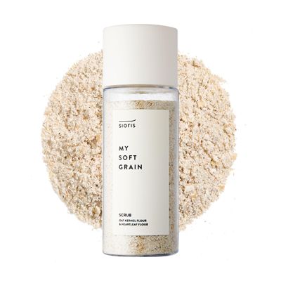 Sioris My soft grain scrub 45g 1.58 oz. Organic Oat Meal powder eliminate impurities and dirt from the pores, without irritating the skin, Korean skincare gift