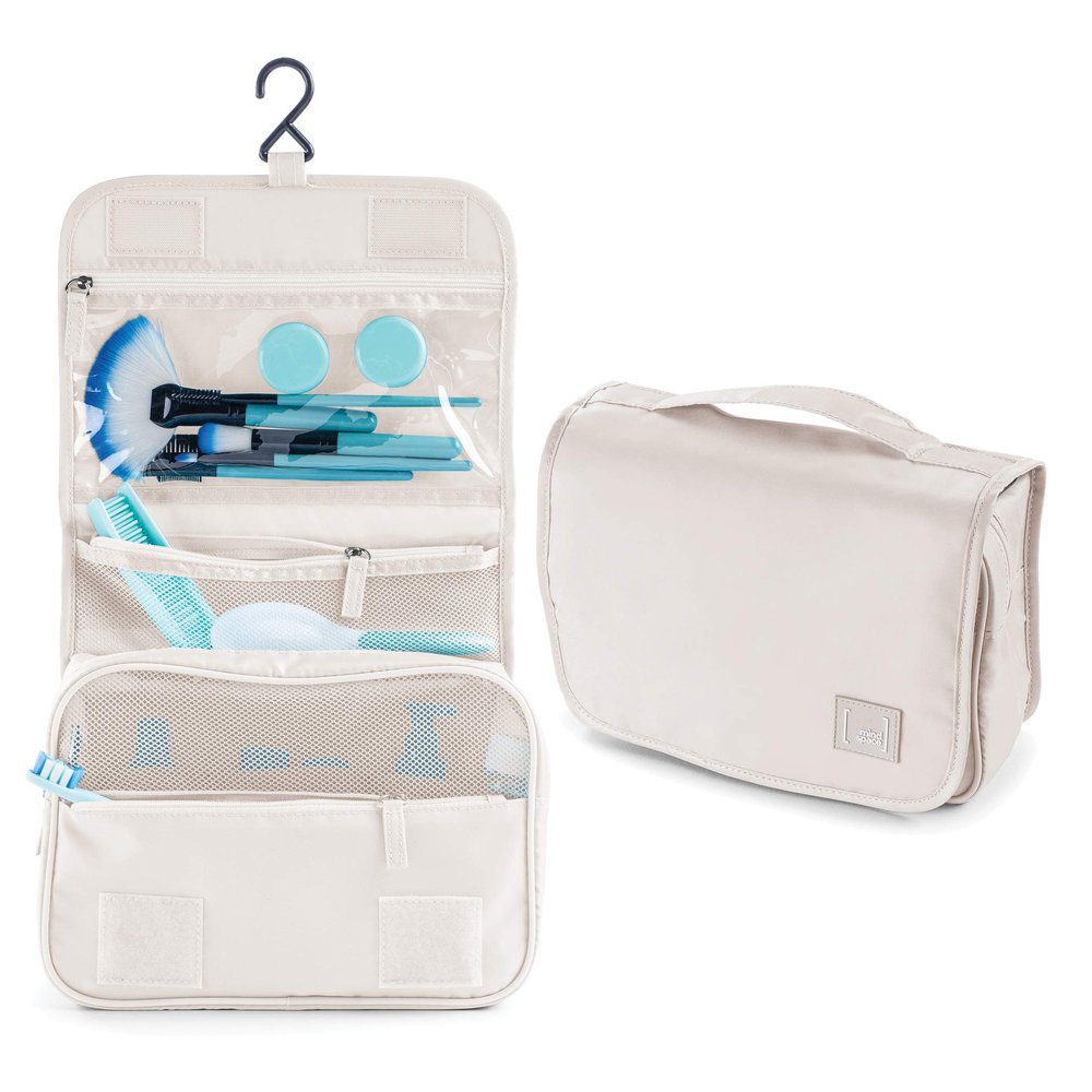 Hanging Travel Toiletry Bag for Women Travel Accessories, Travel Makeup Bag and Cosmetic Organizer Womens Toiletries Bag, Functions as a Toiletry kit, Medicine Bag | The Travel Collection, Beige