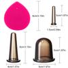 BBTO Silicone Facial Cupping Set, Vacuum Massage Cup Kit for Body, Face, Neck, Back, and Eye, 6 Cups and Exfoliating Brush(Black) view 2