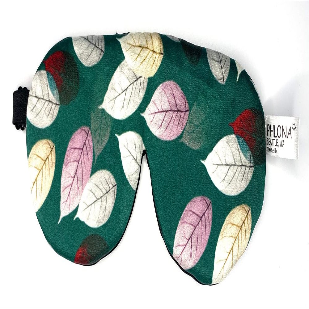 Silk Sleep Mask, 100% Real Mulberry Silk Satin Eye Mask, Soft Eye Cover, Silk Blindfold, Organic Eyeshade with Natural Hand Dyed Silk (Pattern, Large 8.3 x 3.5 (21 x 9 cm))