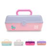 Caboodles Pretty in Petite Makeup Box, Two-Tone Periwinkle on Pink, Hard Plastic Organizer Box, 2 Swivel Trays, Fashion Mirror, Secure Latch for Safe Travel view 1
