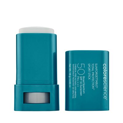 Colorescience Sunforgettable Total Protection Sport Stick SPF 50, Mineral, Broad Spectrum, Water/Sweat Resistant, Reef Safe, Hypoallergenic, 1 ct.
