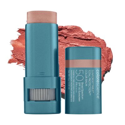 Colorescience Sunforgettable Total Protection Color Balm SPF 50, Mineral, Broad Spectrum, Buildable Lip & Cheek Color, Blush, 0.32 Ounce (Pack of 1)