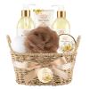 Bath and Body Warm Vanilla Sugar Spa Gifts for Women, with Shower Gel, Bubble Bath, Body Lotion, Bath Bomb, Bath Salt, Spa Basket Gift Set for Women, 7pcs Set Gifts view 1