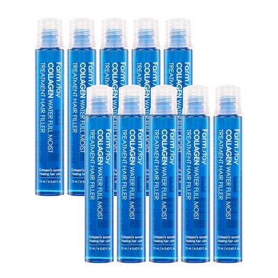 FARMSTAY Collagen Water Full Moist Treatment Hair Filler - Hydrating Haircare Product - Serum with Keratin and Hydrolyzed Collagen - 10 pc