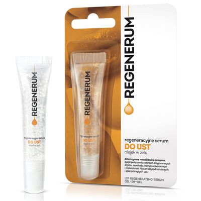 Regenerum - Regenerative Lip Serum Gel Oil - Intensive Hydration and Nourishment for Dry, Chapped Skin, 4 Precious Oils Blend - 8ml