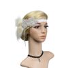 1920s Headpiece Great Gatsby Accessories Flapper Headband Wedding Headpieces for Bride Roaring 20's Art Deco Hair Clip 01 01White01 view 4