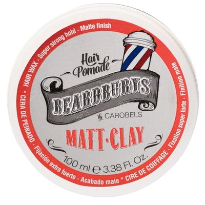BY CAROBELS BEARDBURYS Hair Styling Matte Clay For Men, 3,5 Fl Oz , Medium Hold, Matte Finish, Easy To Use & Long Lasting Hold, Barber Grade Hair Styling Waxes