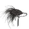 1920s Headpiece Great Gatsby Accessories Flapper Headband Wedding Headpieces for Bride Roaring 20's Art Deco Hair Clip Black view 1