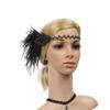 1920s Headpiece Great Gatsby Accessories Flapper Headband Wedding Headpieces for Bride Roaring 20's Art Deco Hair Clip Black view 2