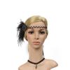 1920s Headpiece Great Gatsby Accessories Flapper Headband Wedding Headpieces for Bride Roaring 20's Art Deco Hair Clip Black view 3