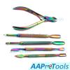 AAProTools German Grade Cuticle Trimmer Nail Nipper -Cuticle Pusher Double End Nail Cuticle Pusher Remover Tool Stainless Steel Manicure & Pedicure Kit 5-Professional Grade Stainless view 2