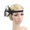 1920s Headpiece Great Gatsby Accessories Flapper Headband Wedding Headpieces for Bride Roaring 20's Art Deco Hair Clip Black White view 2