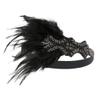 1920s Accessories Flapper Headband Art Deco Roaring 20's Headpieces for Women Gatsby Costume Hair Clip 01Black view 1