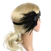 1920s Accessories Flapper Headband Art Deco Roaring 20's Headpieces for Women Gatsby Costume Hair Clip 01Black view 3
