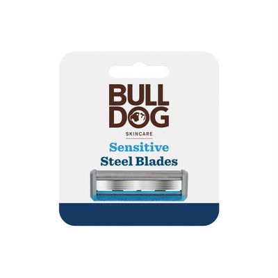 Bulldog Skincare - Sensitive Steel Blades - Men's Razor Blade Refills Contains 4 Blade Heads