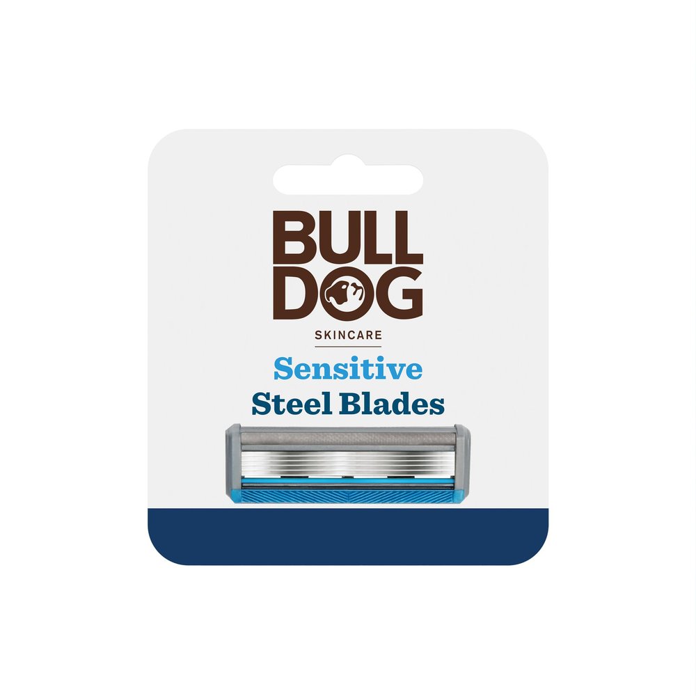 Bulldog Skincare - Sensitive Steel Blades - Men's Razor Blade Refills Contains 4 Blade Heads