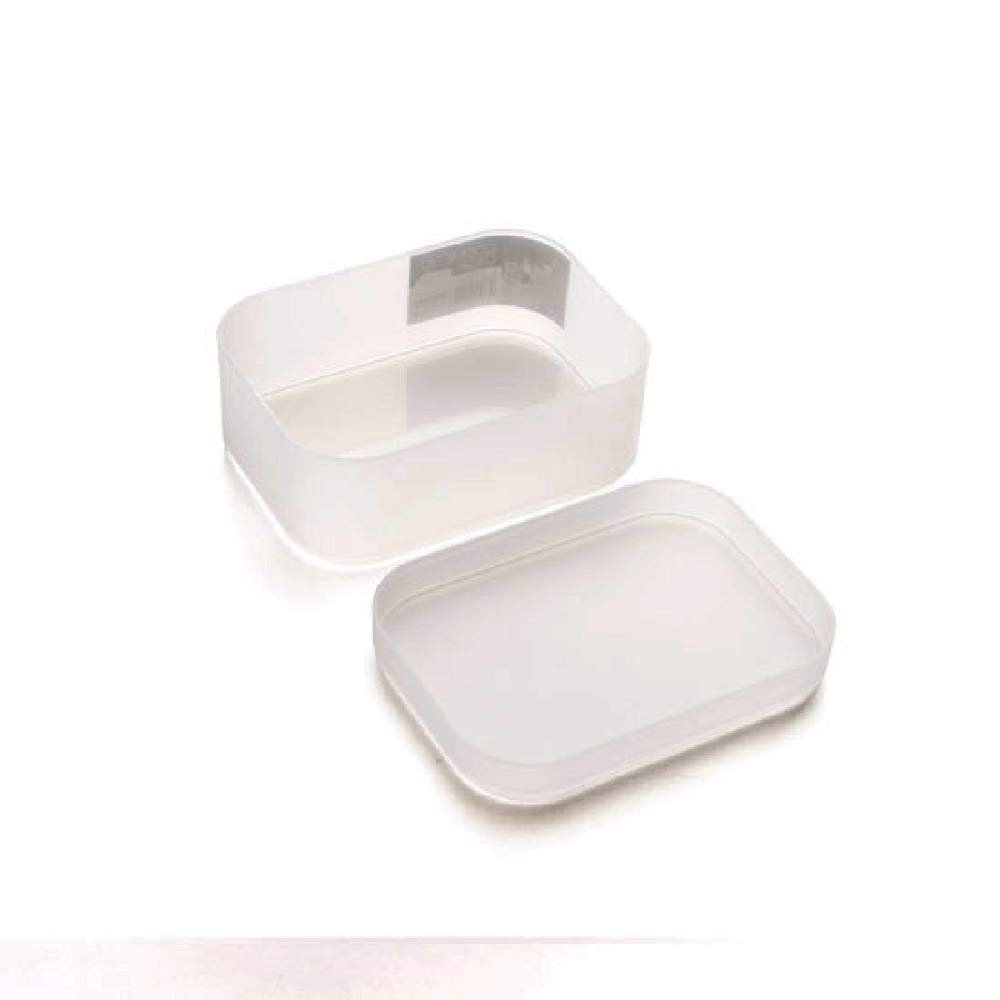 FLYOUTH Thick plastic cosmetic storage box with lid free combination desktop sundries finishing box storage box (Small Not Grid, White)
