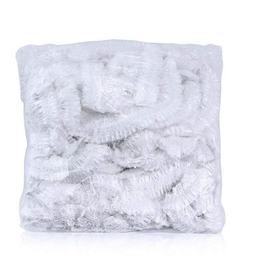 Magik 100~400 Pack Disposable Shower Cap White Color One-off Elastic Cap for Home (200 Pack, Transparent)