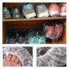 Magik 100~400 Pack Disposable Shower Cap White Color One-off Elastic Cap for Home (200 Pack, Transparent) view 3