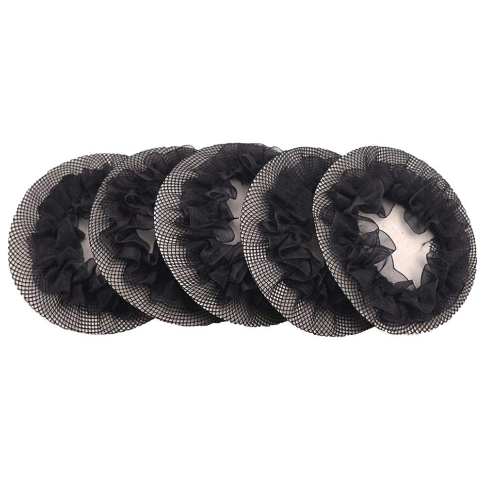 Beaupretty 5pcs Invisible Hair Nets Set Breathable Bun Covers for Ballet Dance Everyday Use Lightweight Hair Accessories for Women and Girls Black