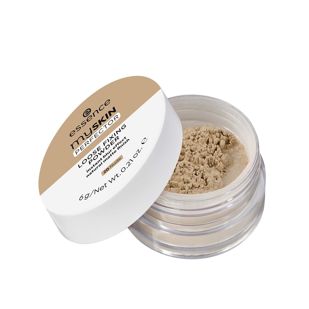 essence | My Skin Perfector Loose Fixing Powder | Instant Blur Effect & Natural Matte Finish | Vegan, Paraben Free, Gluten Free, Oil Free | Cruelty Free (20 | Nude)
