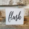 Flush 4" x 6" Mini Wood Funny Bathroom Block Sign view 1
