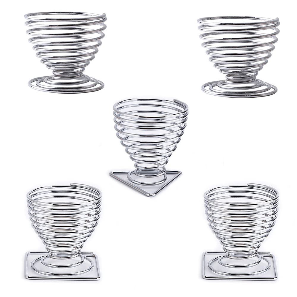 Magik 5 Pack Beauty Makeup Sponge Blender Holder Drying Rack Egg Powder Puff Display (5 Pack, 2 Square+2 Round+1 Triangle, Silver)